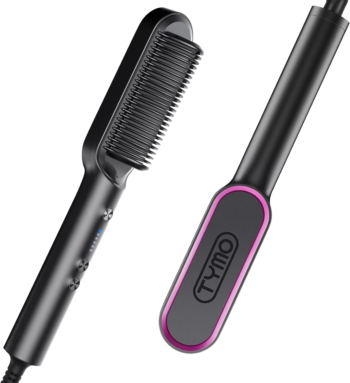 TYMO Hair Straightener Brush – Matte Black Salon-Quality Straight Hair in Minutes – Right at Home!