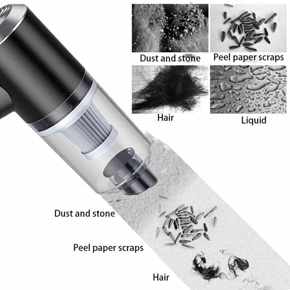 2-in-1 Wireless Vacuum Cleaner – 6000Pa Suction, LED Light | Mini Handheld Vacuum UAE