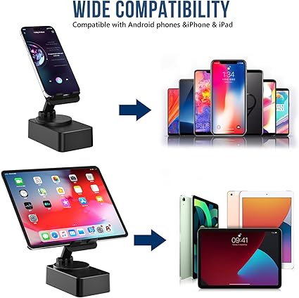 Phone Stand with Bluetooth Speaker & LED Lights – Foldable Mobile Holder for UAE