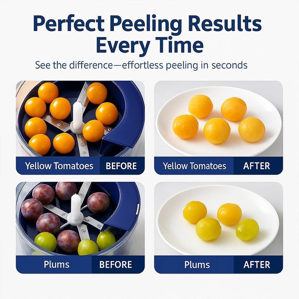 Automatic USB Rechargeable Peeling Machine for Grapes, Tomatoes & Garlic | Fast & Safe Kitchen Tool