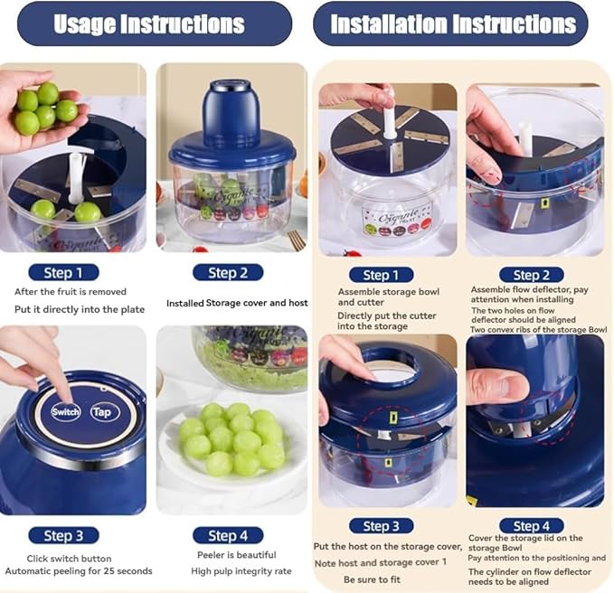 Automatic USB Rechargeable Peeling Machine for Grapes, Tomatoes & Garlic | Fast & Safe Kitchen Tool