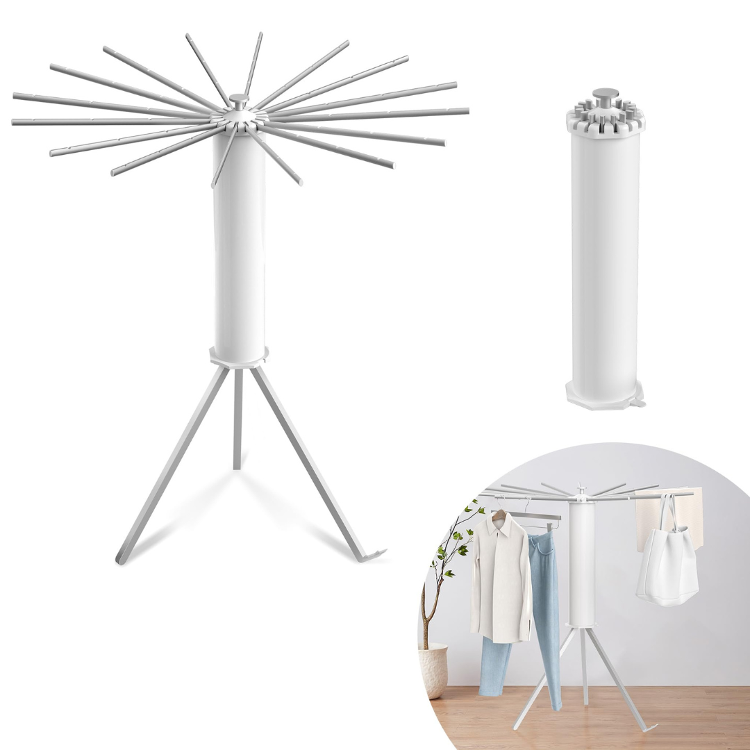 Foldable 360° Rotating Clothes Drying Stand – Aluminum Tripod Rack | Laundry Rack UAE