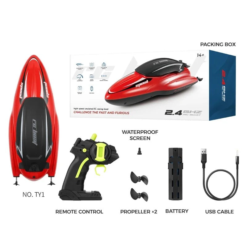 High-Speed RC Boat with Dual Motors – Waterproof Remote Control Speedboat for Kids & Adults