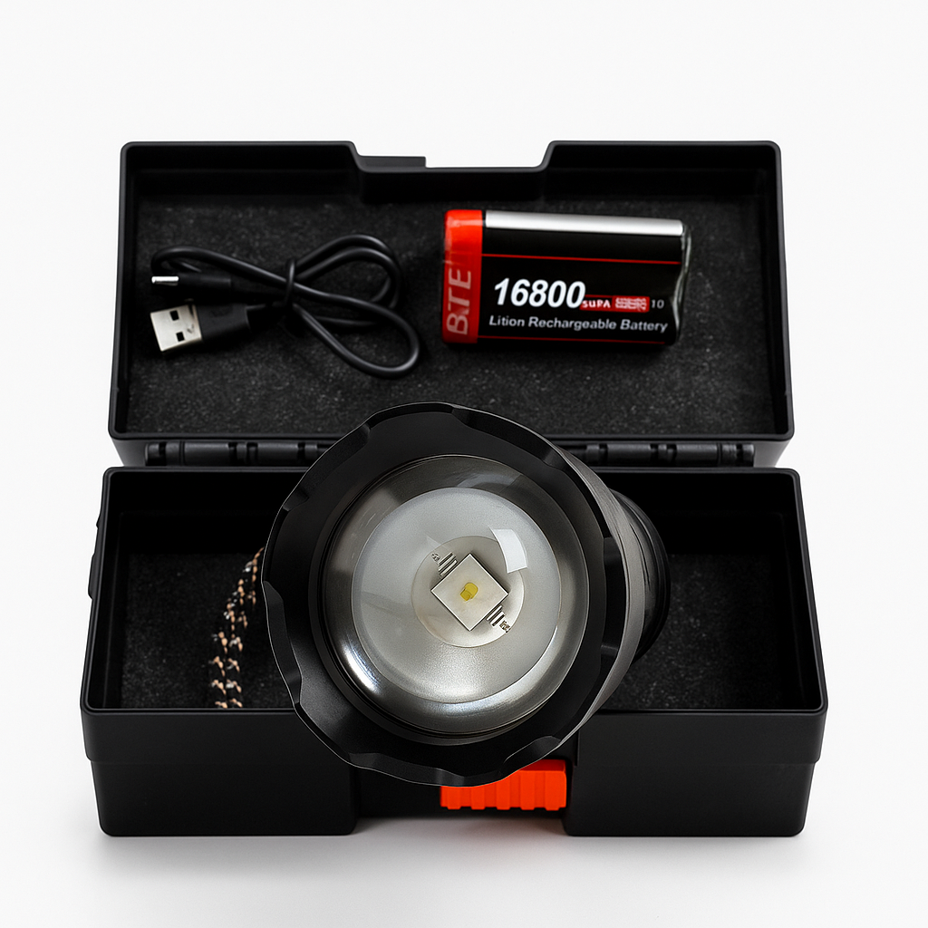 Beilove High-Power Rechargeable LED Flashlight – Ultra-Bright Zoom Beam | Flashlight UAE