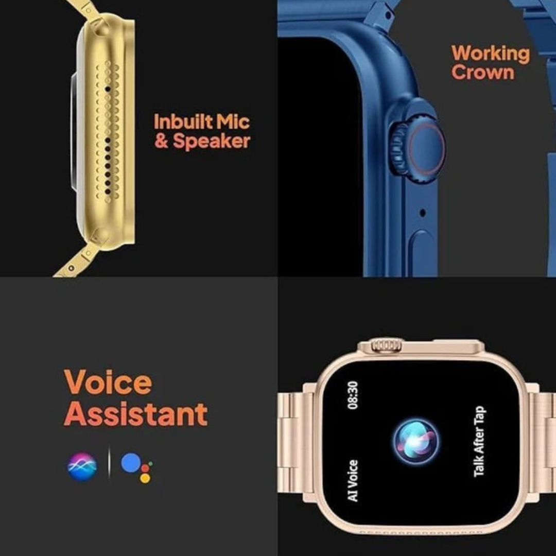 7 in 1 Gold Ultra Watch – Smartwatch Combo with Gold Chain | KSA Edition