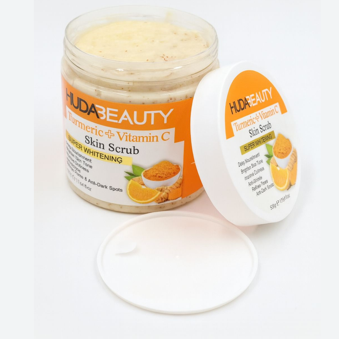 Huda Beauty Turmeric + Vitamin C Skin Scrub – Brighten & Glow Naturally