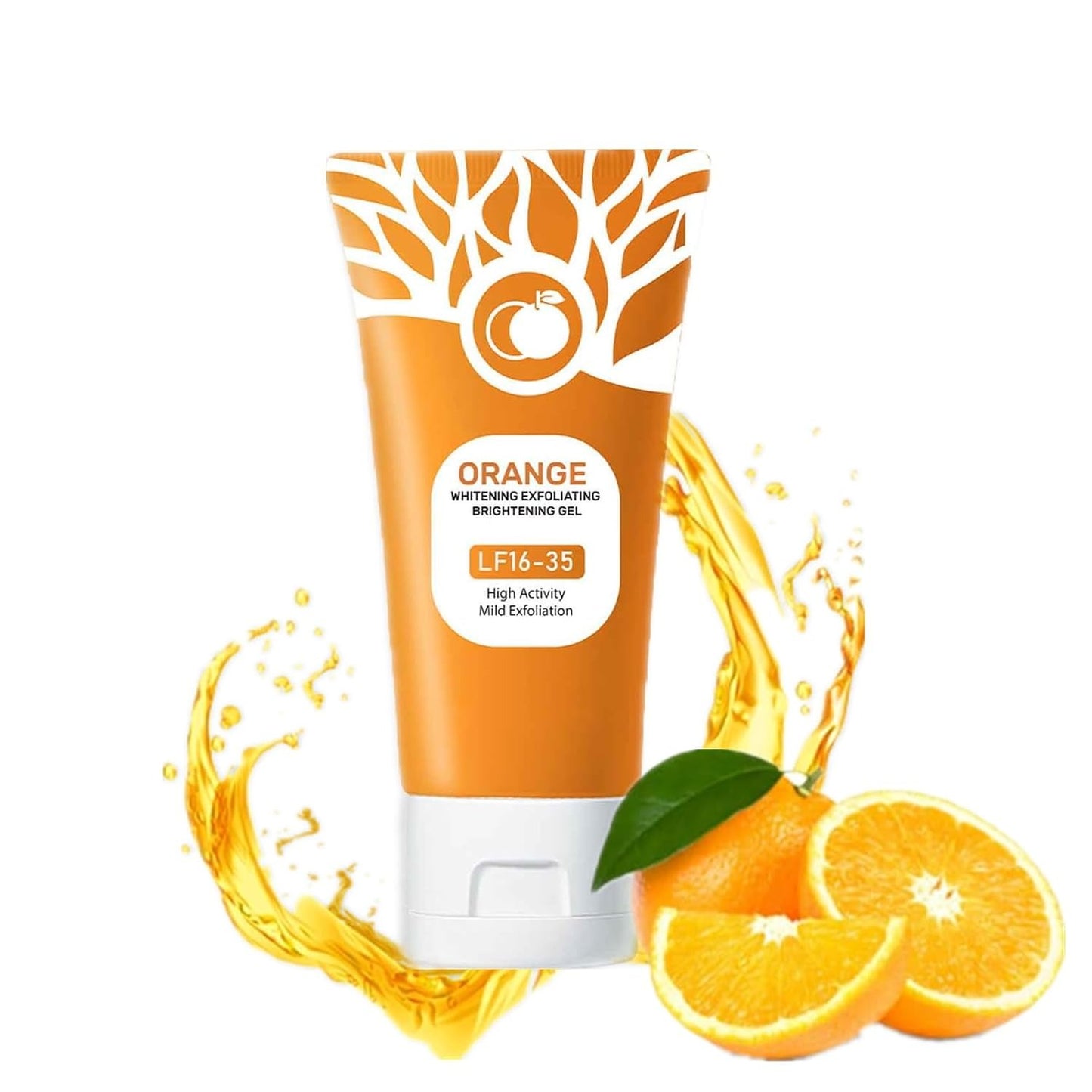 Orange Exfoliating Gel 50g – Face & Body Brightening Scrub Gel 2 Pack | Vitamin C Moisturizer