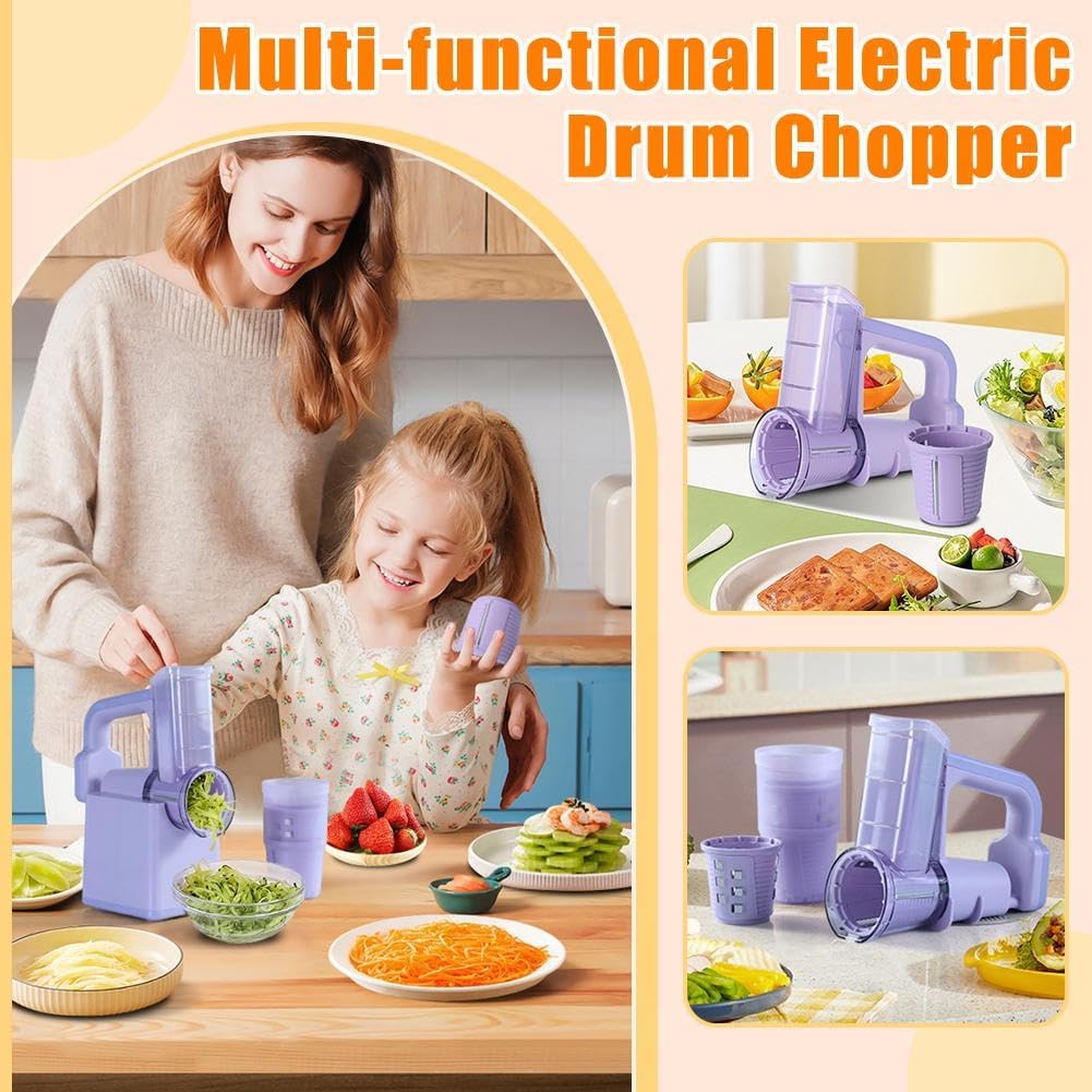 Electric Salad Maker Slicer 3-in-1 – Rechargeable Vegetable Cutter, Cheese Grater & Ice Shaver UAE
