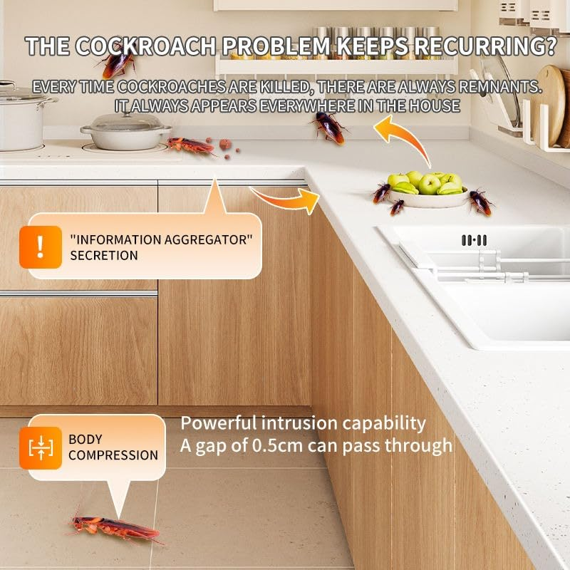 Cockroach Gel Bait with Syringe – Powerful Roach Killer Gel for Kitchen & Home