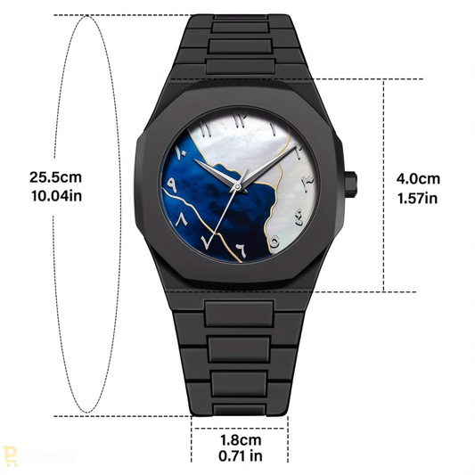Aura Arabic Numerals Watch | Matte Black Unisex Minimalist Wristwatch – Fashionable Everyday & Formal Wear