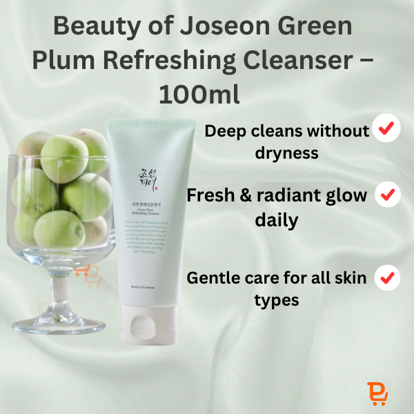 Beauty of Joseon Green Plum Refreshing Cleanser – Gentle Hydrating & Exfoliating Korean Gel Face Wash (100 ml)
