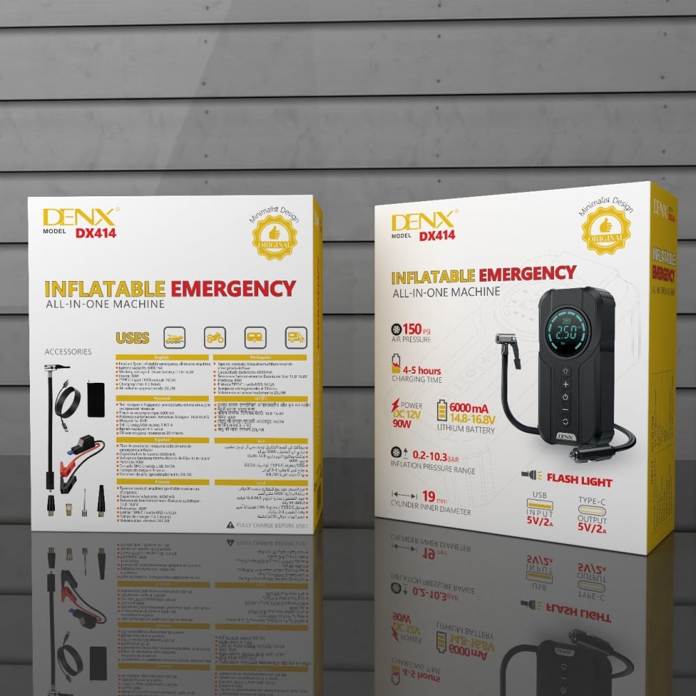 3-in-1 Car Jump Starter | 3000A Booster + 150PSI Digital Air Pump + 6000mAh Power Bank – Emergency Car Gadget