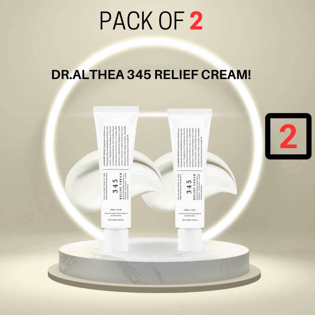 Dr.Althea 345 Relief Cream 1.7 Fl Oz – Daily Face Moisturizer & Blemish Relief | 2 Pack | Soothing, Hydrating & Vegan Skincare
