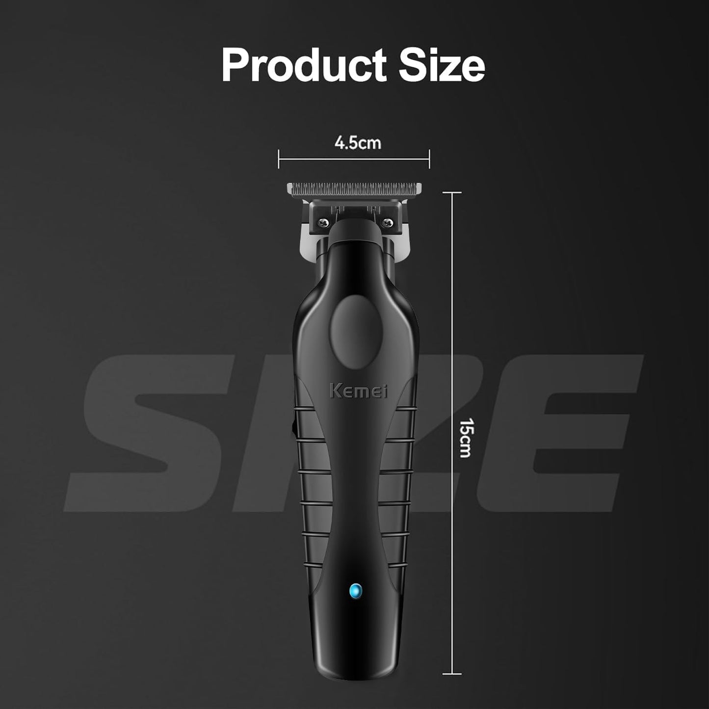 KEMEI 2299 Professional Cordless Hair Trimmer for Men | Zero-Gap T Blade, 7500 RPM Motor, 180-Min Runtime