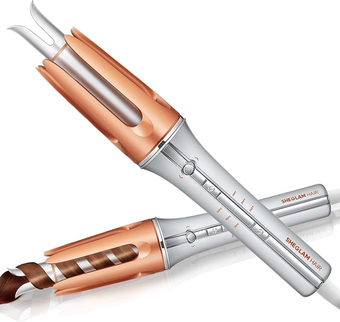 SHEGLAM Automatic Curling Iron 1-Inch | Fast Heating, Anti-Scald, Anti-Tangle & 3 Heat Settings – GlossPro Ceramic Hair Curler 