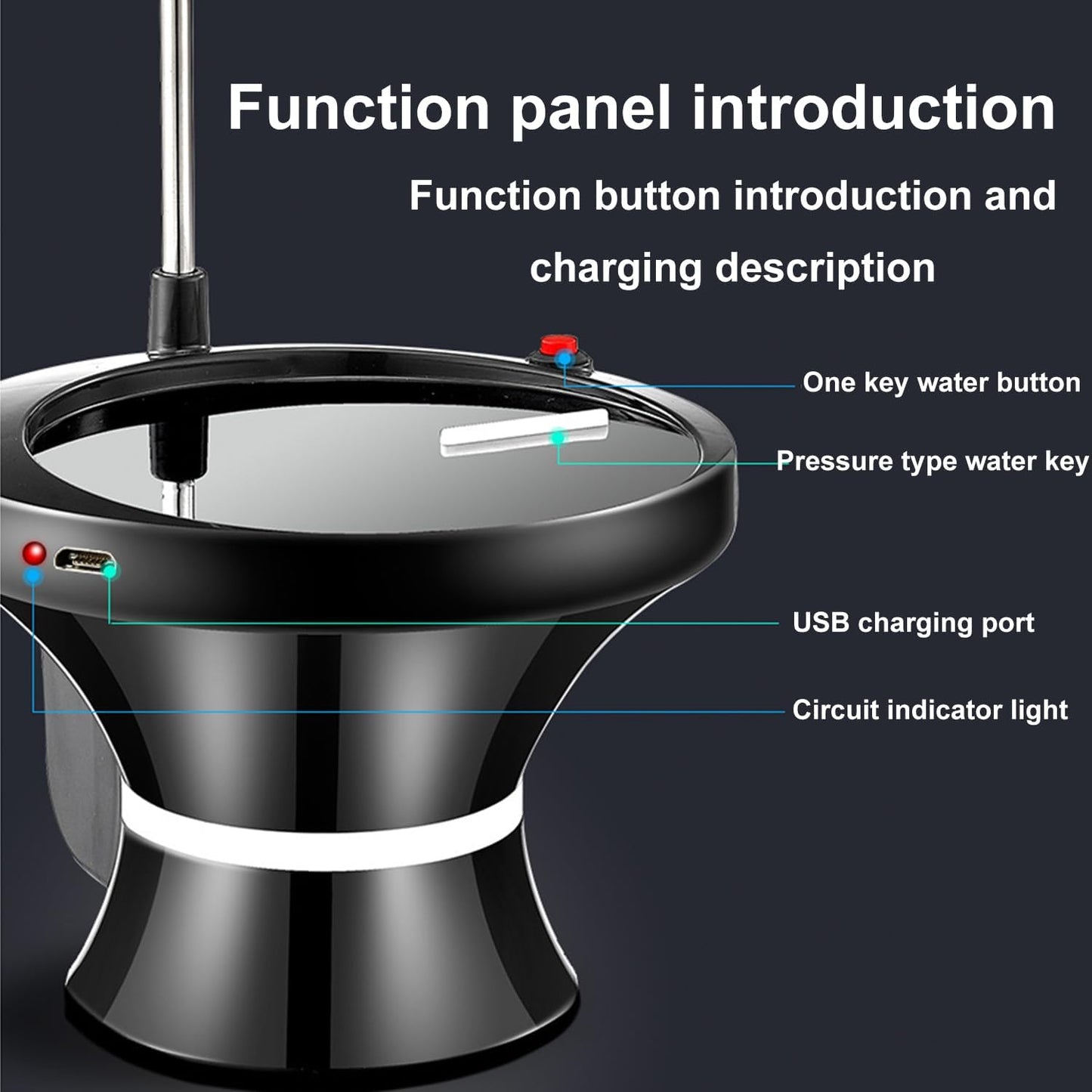 USB Rechargeable Water Dispenser Pump – Portable Auto Bottle Pump (2–5 Gallons)