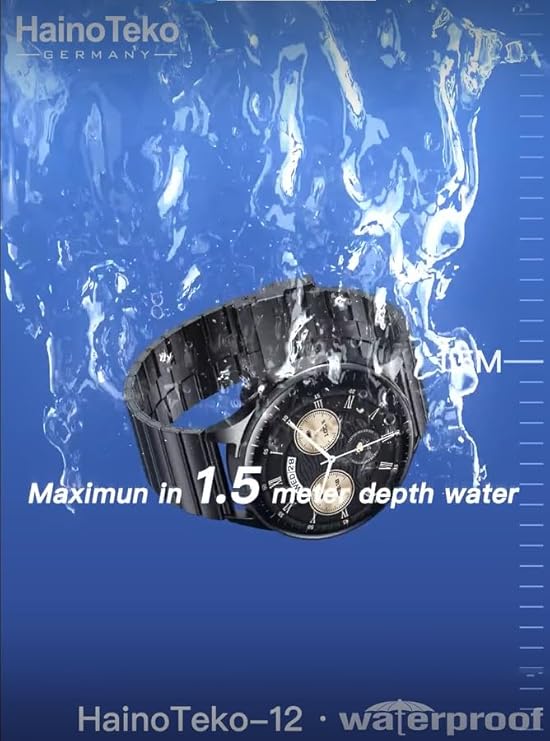 HainoTeko-12 Waterproof Smartwatch for Men – Built-In Wireless Earbuds, AMOLED Display, 3 Straps | UAE Tech Gadget