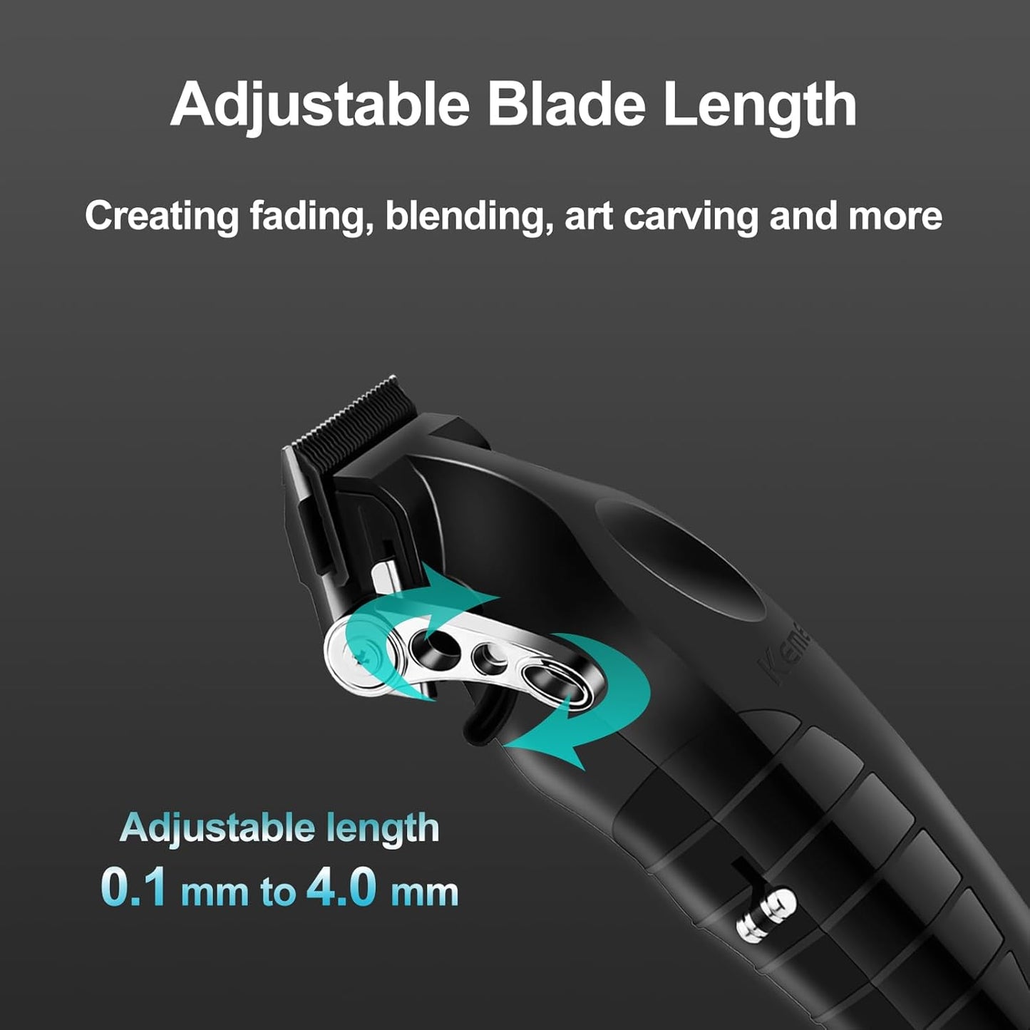 KEMEI 2299 Professional Cordless Hair Trimmer for Men | Zero-Gap T Blade, 7500 RPM Motor, 180-Min Runtime