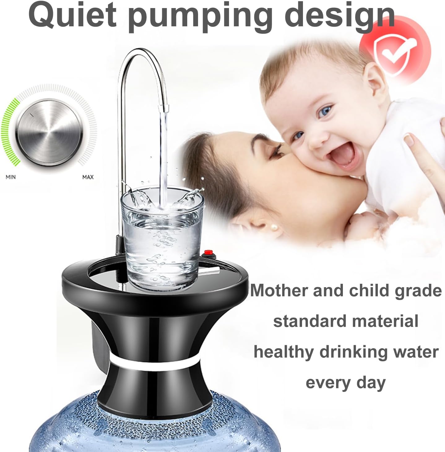 USB Rechargeable Water Dispenser Pump – Portable Auto Bottle Pump (2–5 Gallons)