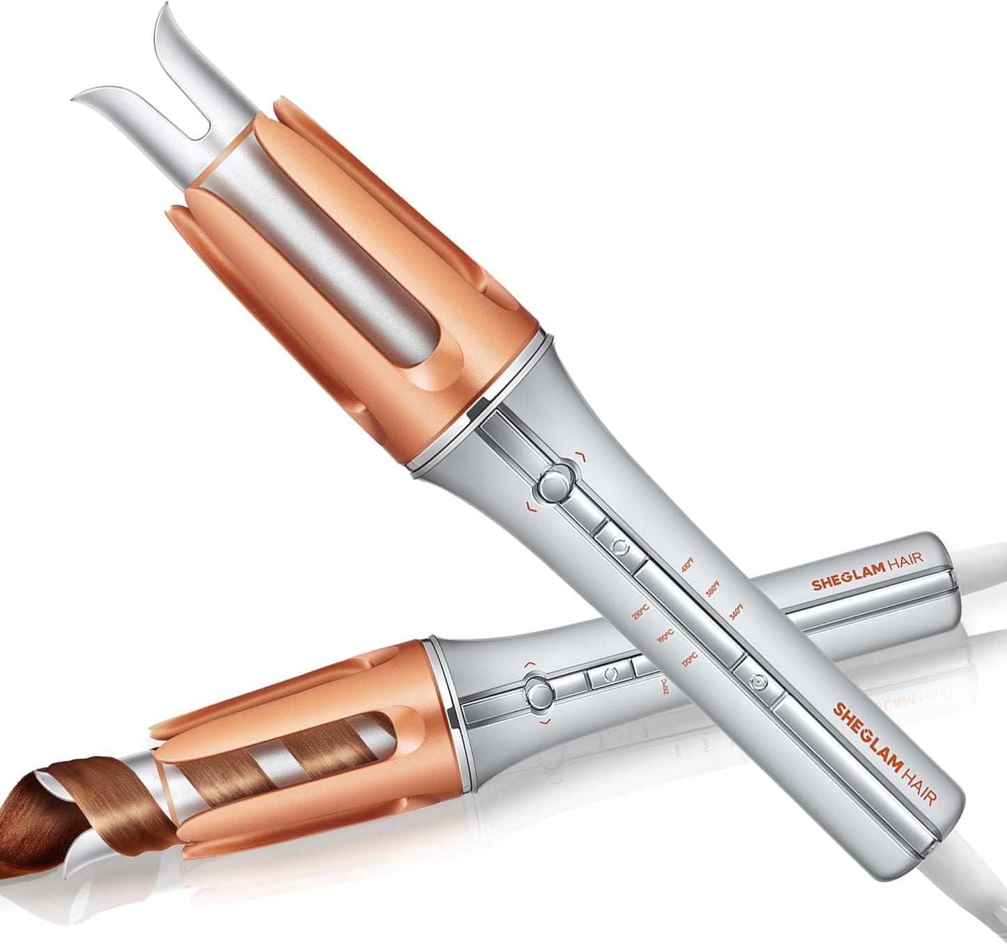 SHEGLAM Automatic Curling Iron 1-Inch | Fast Heating, Anti-Scald, Anti-Tangle & 3 Heat Settings – GlossPro Ceramic Hair Curler 