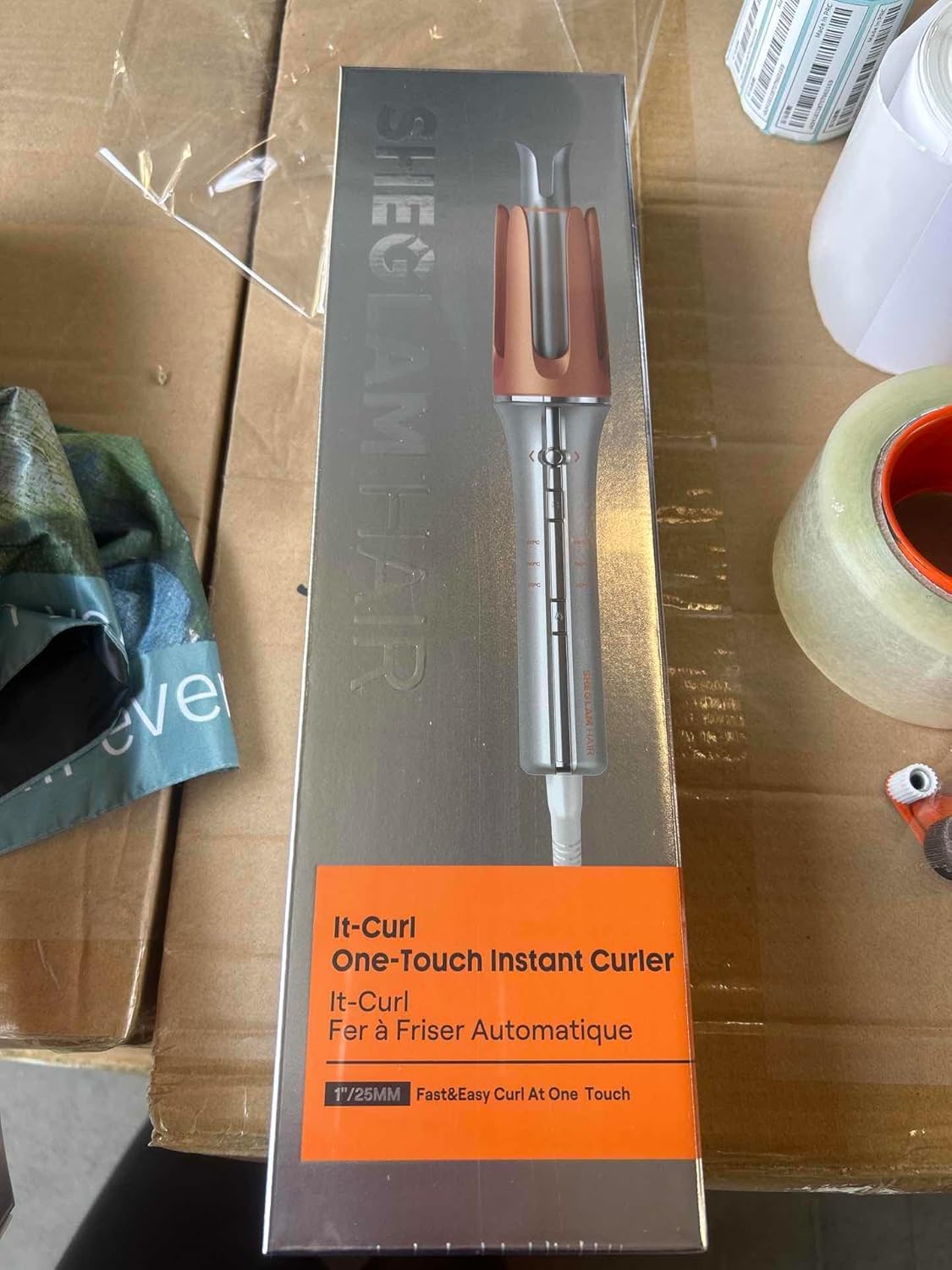 SHEGLAM Automatic Curling Iron 1-Inch | Fast Heating, Anti-Scald, Anti-Tangle & 3 Heat Settings – GlossPro Ceramic Hair Curler 