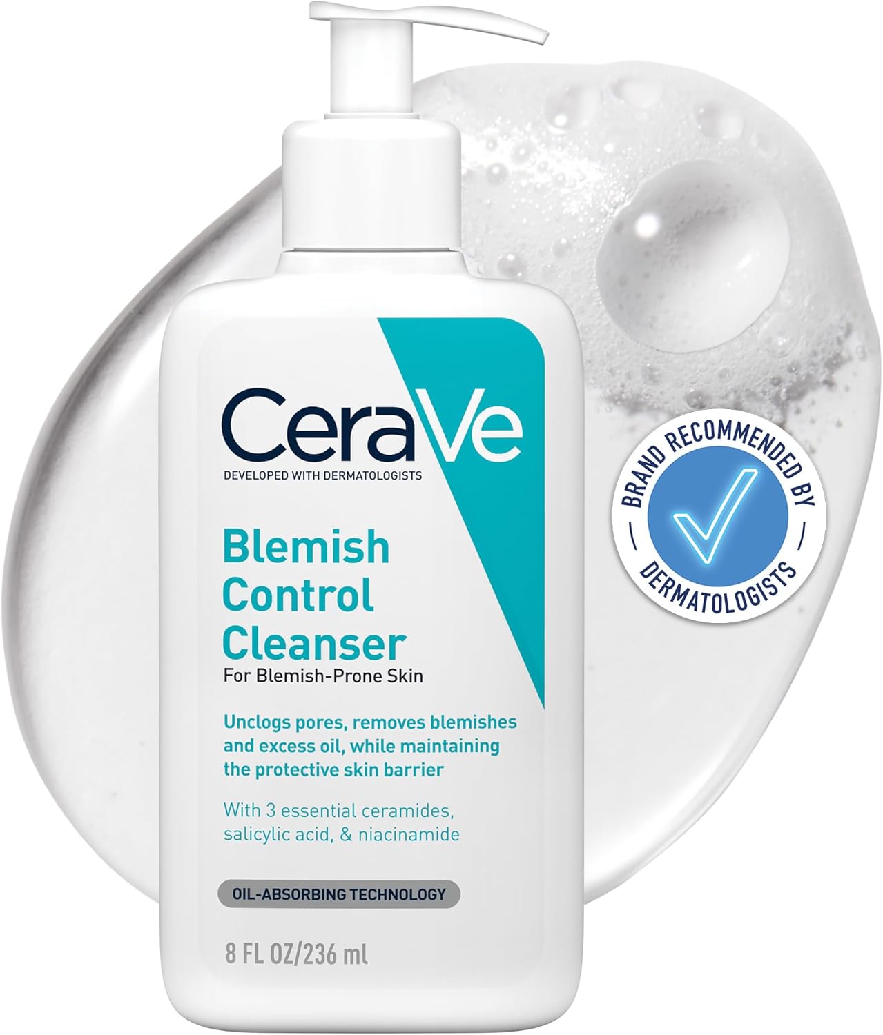 CeraVe Acne Control Cleanser – 237ml Deep Cleanse, Clearer Skin Stronger Barrier