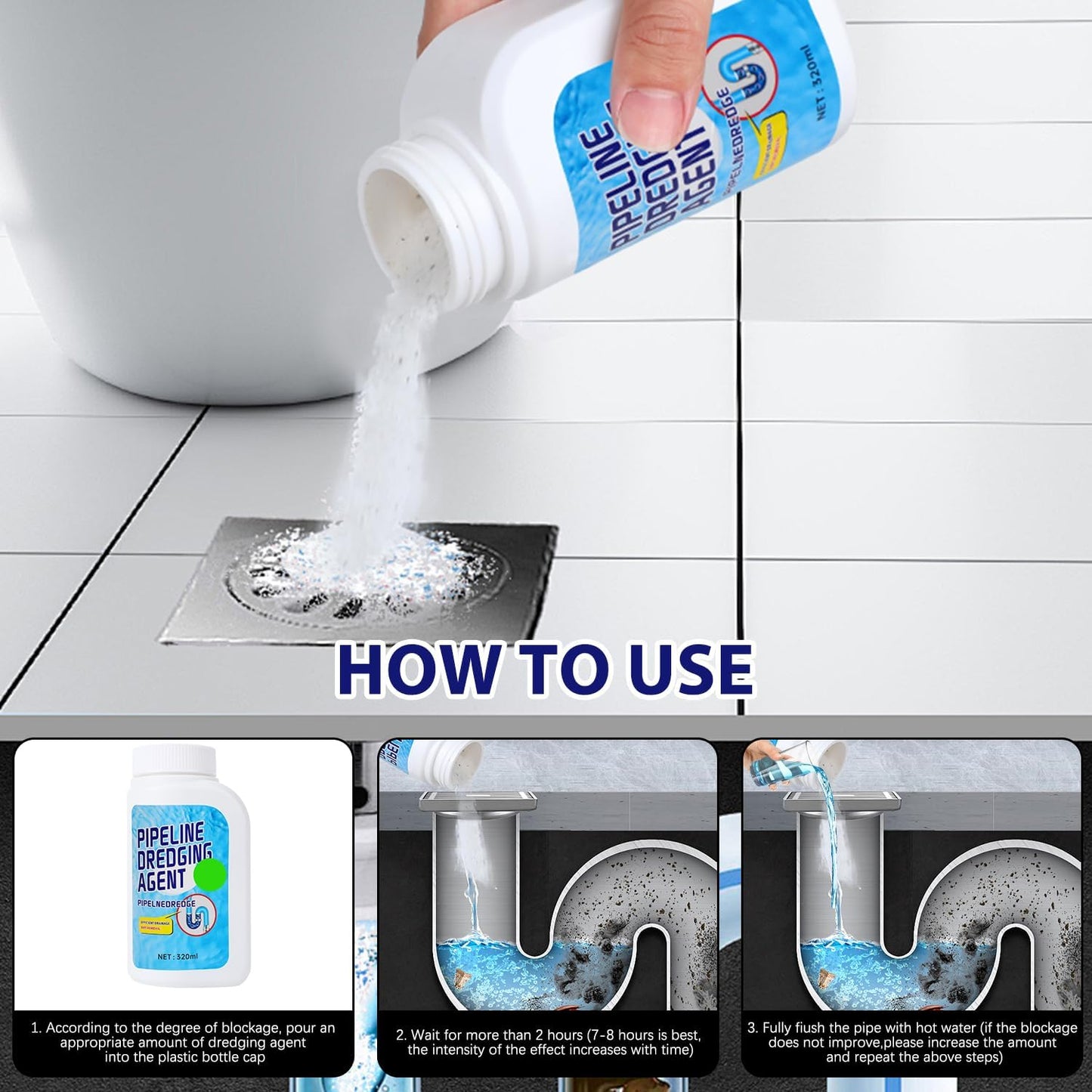 Pipeline Dredging Agent – Powerful Drain Cleaner & Pipe Unblocker Powder UAE