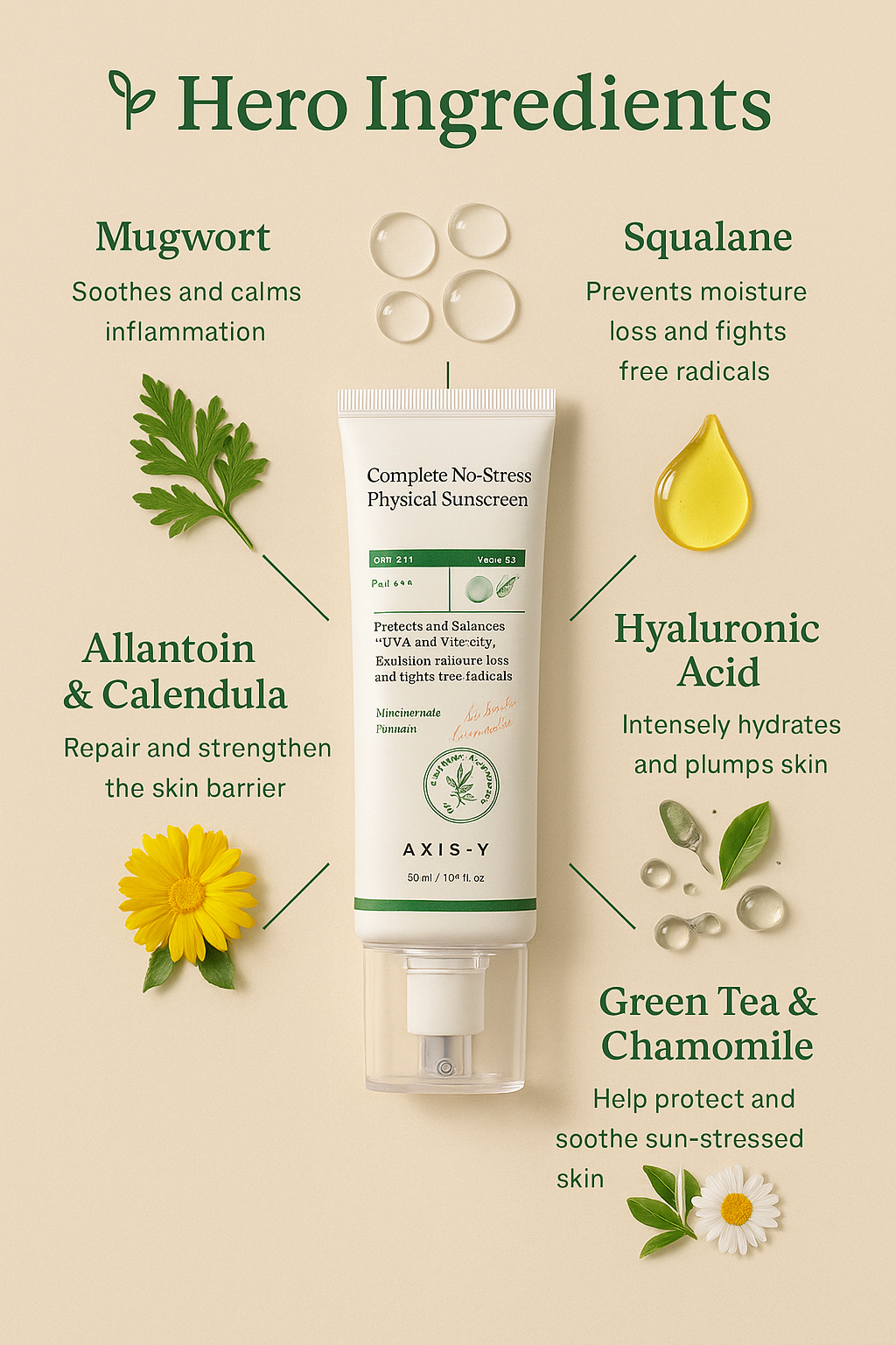 AXIS-Y Complete No-Stress Physical Sunscreen V.3 – 50ml Ultimate sun protection Zero stress