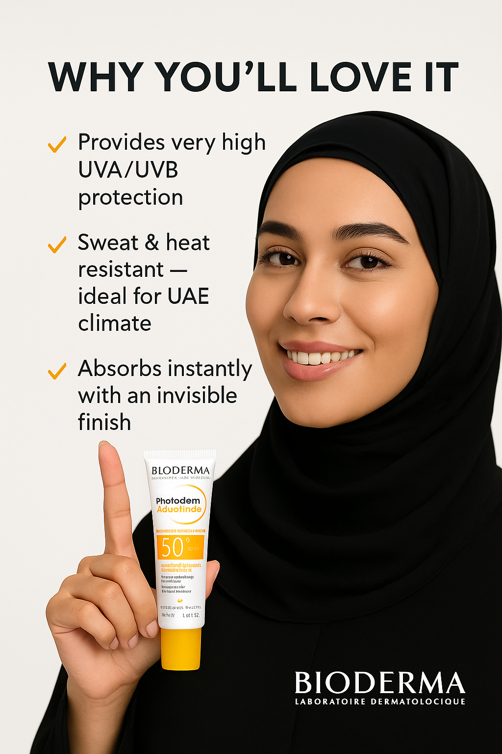 Bioderma Photoderm Aquafluide SPF50+ – 40ml Ultra-Light Daily Sunscreen with 8-Hour Hydration for Sensitive Skin