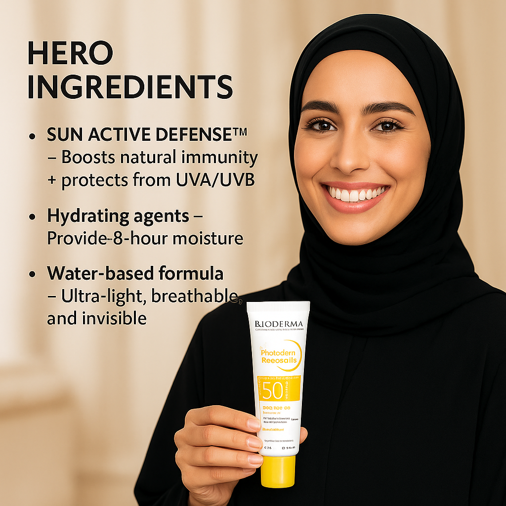 Bioderma Photoderm Aquafluide SPF50+ – 40ml Ultra-Light Daily Sunscreen with 8-Hour Hydration for Sensitive Skin