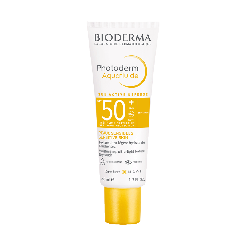 Bioderma Photoderm Aquafluide SPF50+ – 40ml Ultra-Light Daily Sunscreen with 8-Hour Hydration for Sensitive Skin