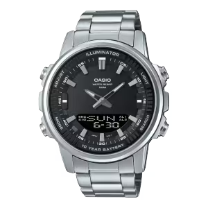 Casio AMW-880-1AV Men’s Analog Digital Watch – World Time, 50M Water Resistant, 10-Year Battery