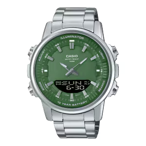 Casio AMW-880-1AV Men’s Analog Digital Watch – World Time, 50M Water Resistant, 10-Year Battery