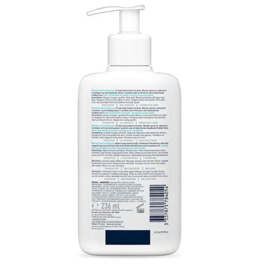 CeraVe Blemish Control Cleanser 236 ml – Acne Face Wash with 2% Salicylic Acid