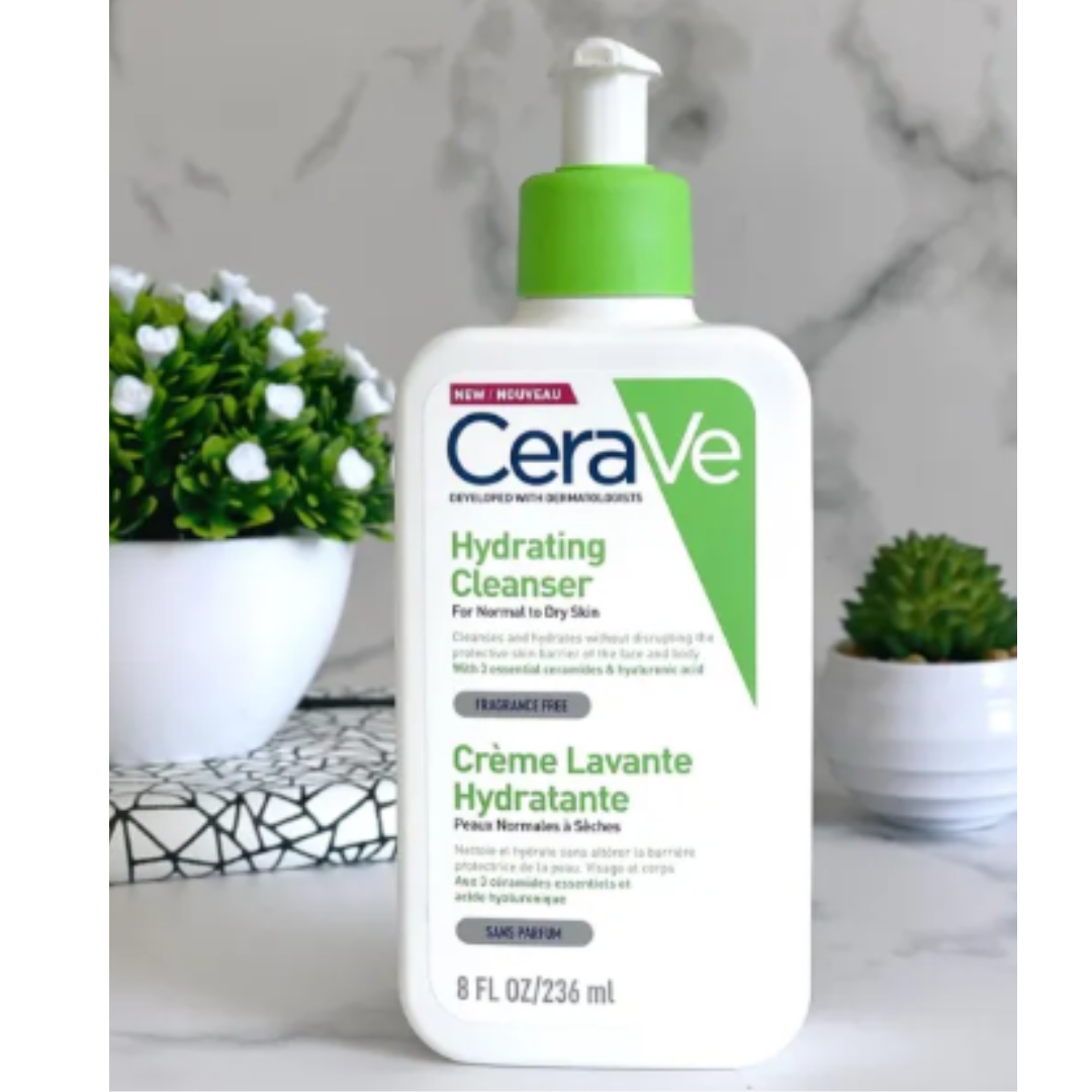 CeraVe Hydrating Cleanser 236ml – Gentle Face Wash for Dry & Sensitive Skin