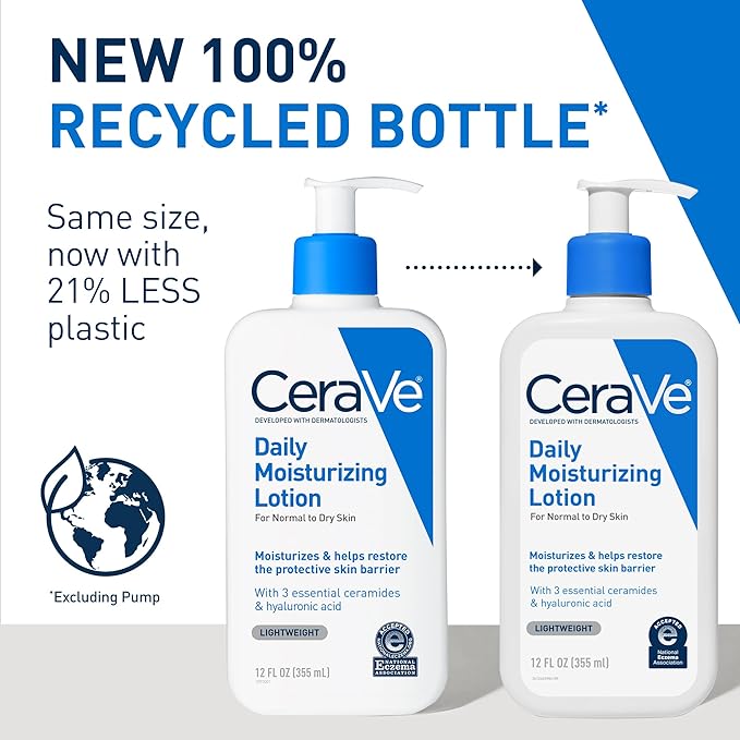 CeraVe Daily Moisturizing Lotion with Ceramides & Hyaluronic Acid – 355ml  24H Hydration for Face & Body