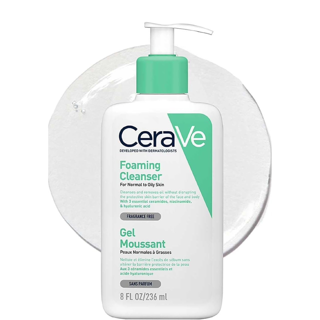 CeraVe Foaming Cleanser – Oil Control Gel for Oily/Normal Skin (236 ml)