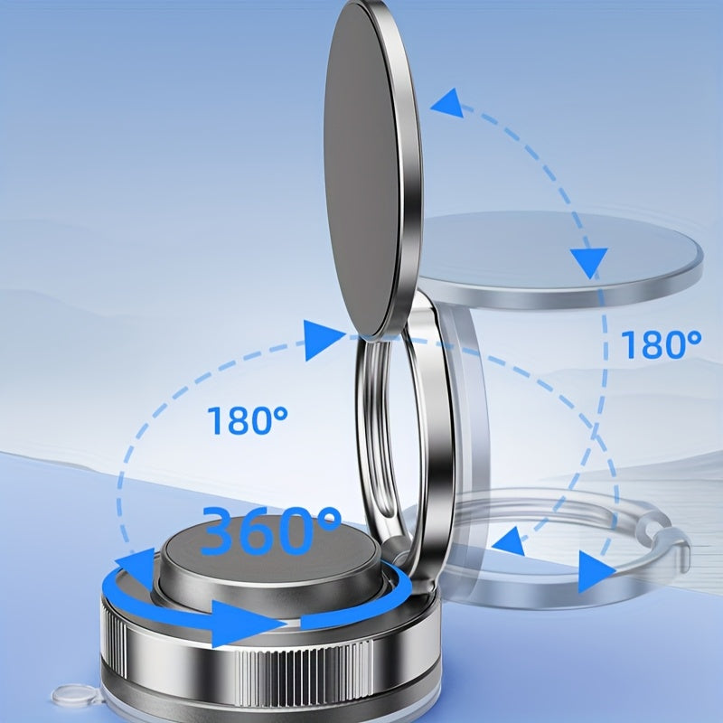 Magnetic Vacuum Suction Phone Holder – 360° Rotating, Auto-Adjust & Strong Grip