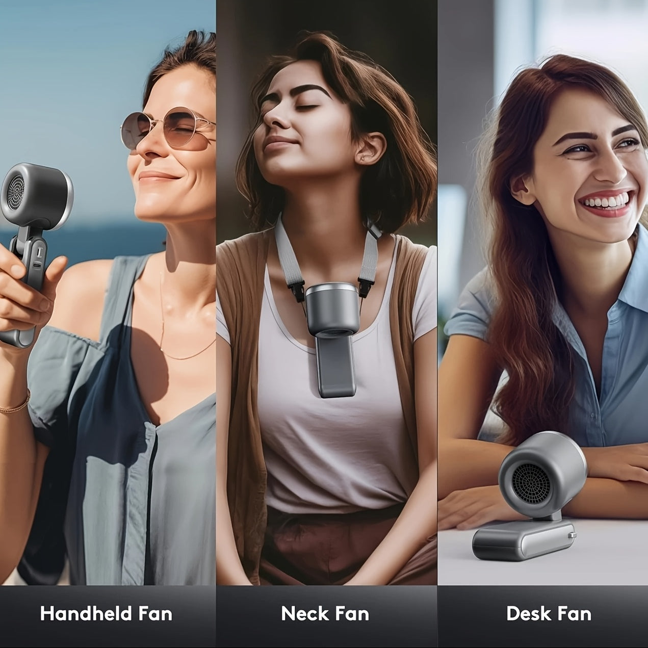 Portable Handheld Turbo Fan 3-in-1 | 4000mAh Battery, 5 Speeds, Foldable Cooling Fan for Travel, Office & Outdoor.