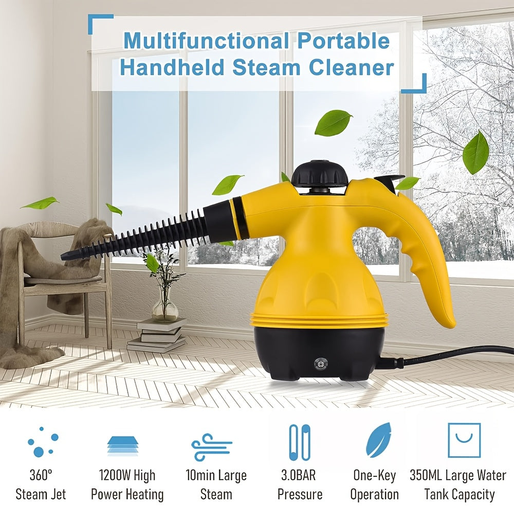Handheld 1000W High-Pressure Steam Cleaner | Multi-Surface, Chemical-Free Cleaning for Home, Kitchen, Bathroom & Car