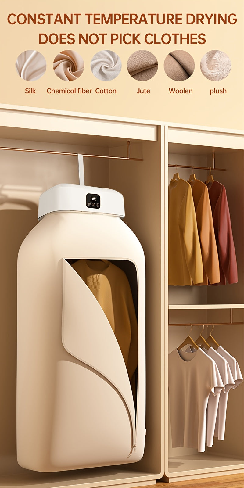 Foldable Portable Clothes Dryer | Fast 20-Min Drying, UV Sanitizing & Energy-Saving Mini Dryer for Apartments, Dorms, RVs & Travel