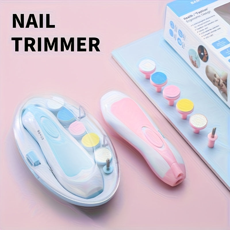 Baby Nail Trimmer UAE – Electric Safe Nail Clippers with LED Light & 12-in-1 Grooming Kit for Newborns & Toddlers