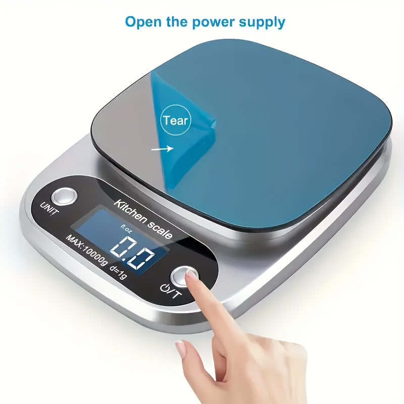 Pickzaar High Precision Digital Kitchen Scale – 10kg Capacity, Stainless Steel, LED Display, Multi-Unit Food Scale for Cooking & Baking
