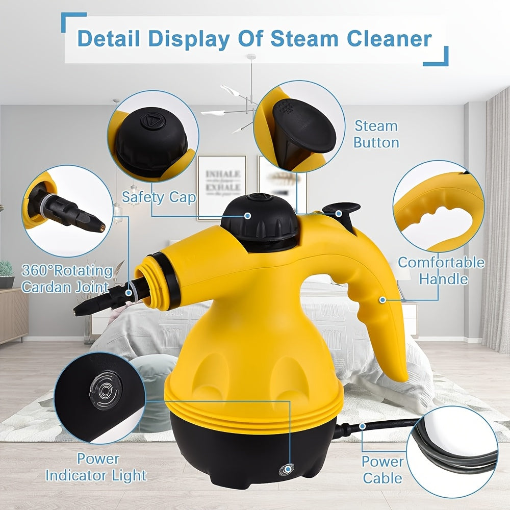 Handheld 1000W High-Pressure Steam Cleaner | Multi-Surface, Chemical-Free Cleaning for Home, Kitchen, Bathroom & Car