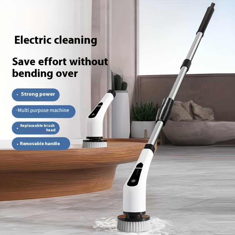 9-in-1 Electric Spin Scrubber with Adjustable Handle & 9 Brush Heads – Cordless, Waterproof & Rechargeable Cleaning Brush