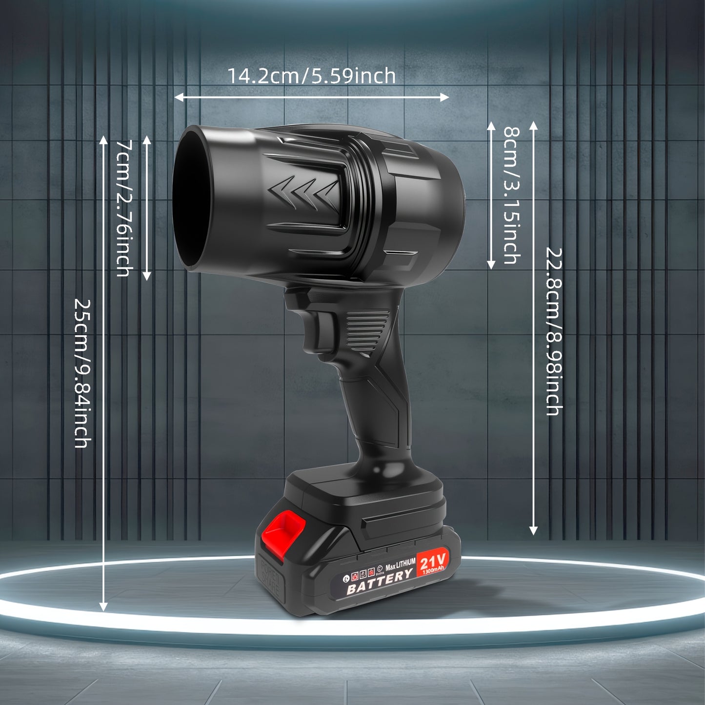 Turbo Jet Blower with 2 Batteries & Charger | Portable Car Dryer, Snow & Dust Removal, Lawn & Home Cleaning