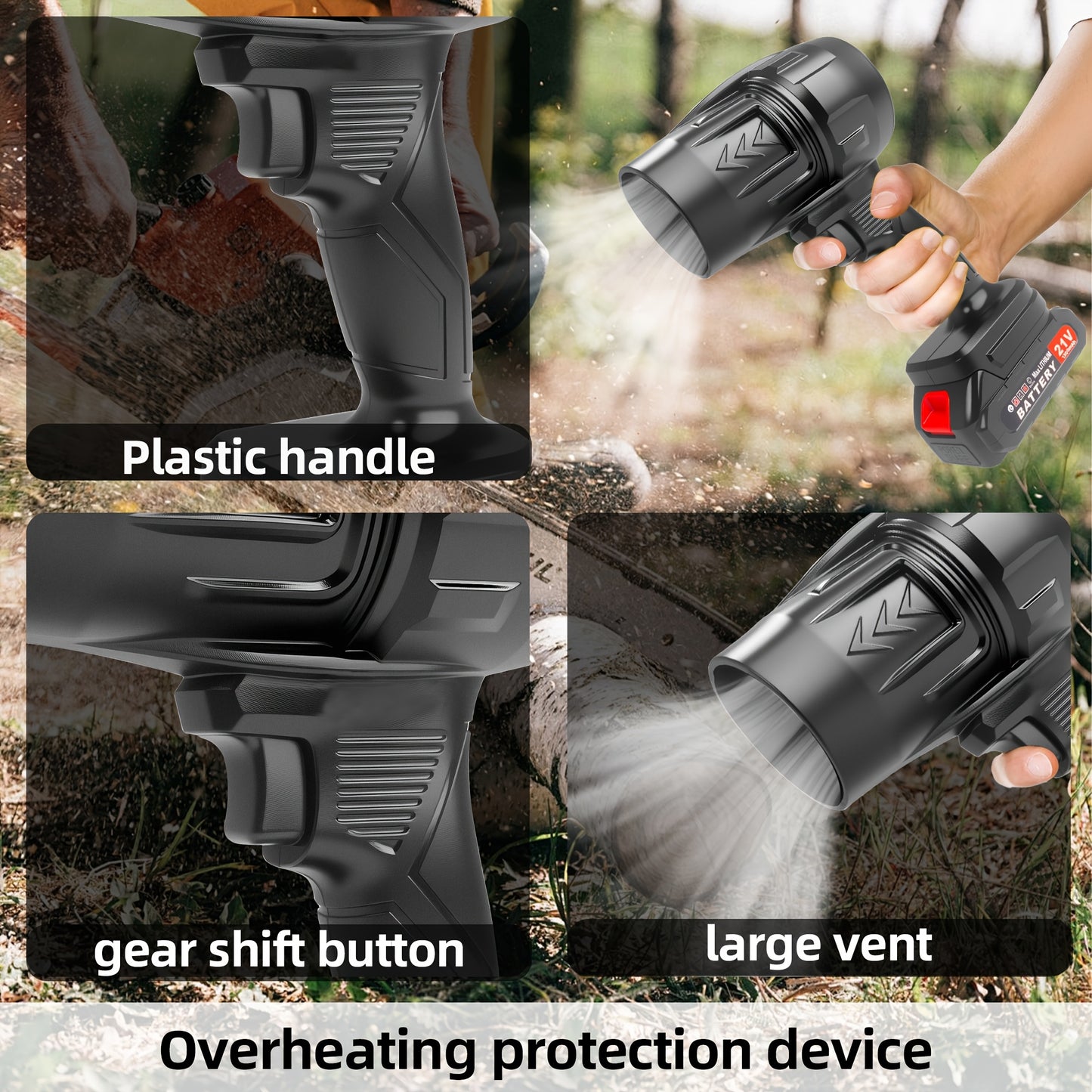 Turbo Jet Blower with 2 Batteries & Charger | Portable Car Dryer, Snow & Dust Removal, Lawn & Home Cleaning