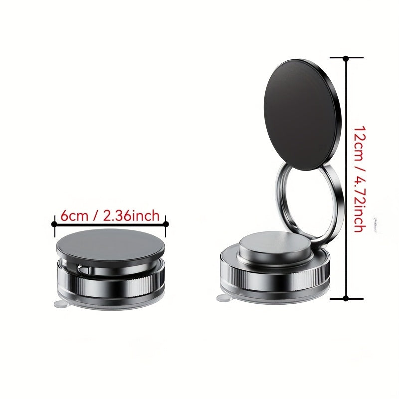 Magnetic Vacuum Suction Phone Holder – 360° Rotating, Auto-Adjust & Strong Grip