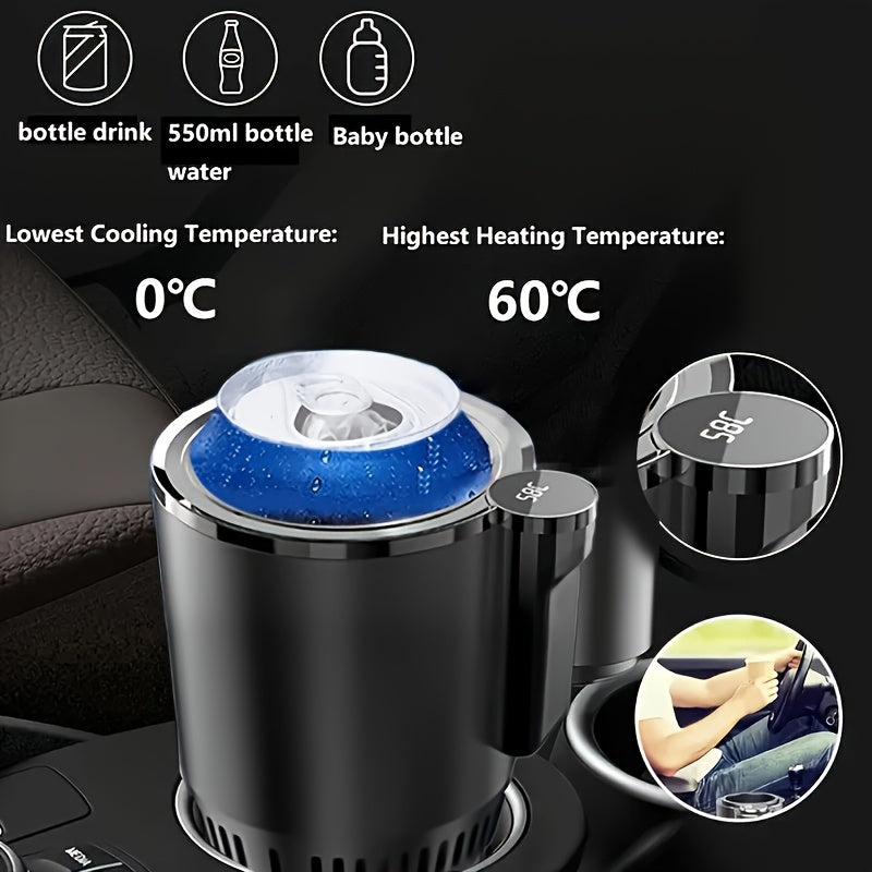 2-in-1 Car Cup Cooler & Warmer UAE | Fast Cooling -3°C & Heating 65°C | Portable 12V Mini Drink Holder for Coffee, Milk, Cola & Beer – Travel & Office Use KSA