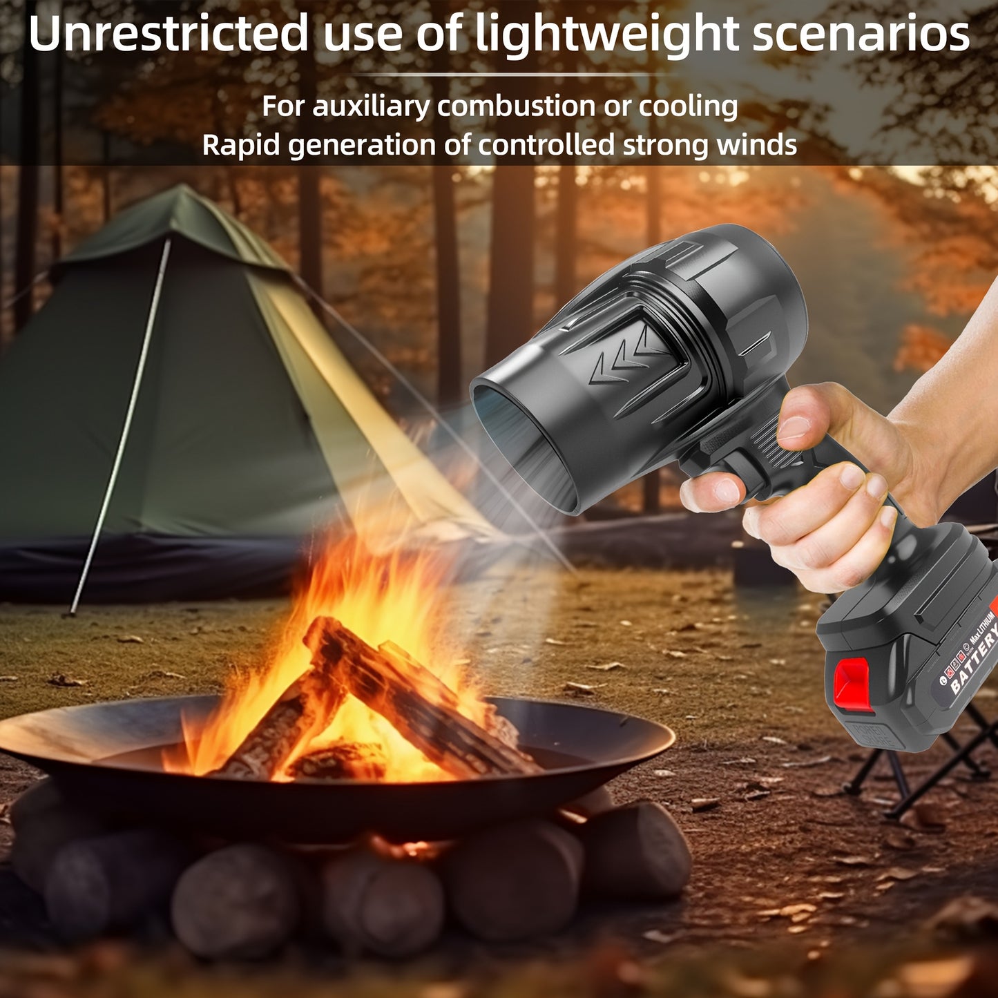 Turbo Jet Blower with 2 Batteries & Charger | Portable Car Dryer, Snow & Dust Removal, Lawn & Home Cleaning